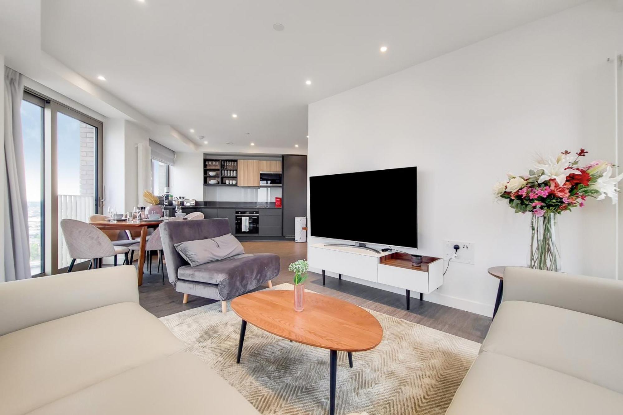 Deluxe Three Bedroom Apartment By London Excel Stays Kültér fotó